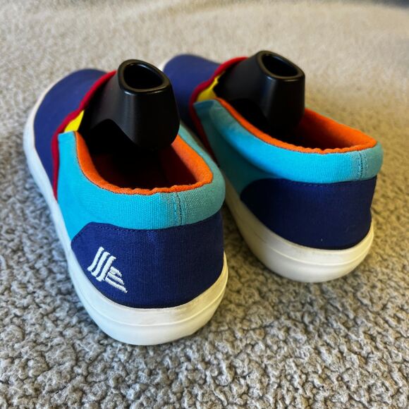 Aldi Gear Rainbow Shoes Womens 9 Slip On Canvas Blue Red Yellow Sneakers Logo - Picture 3 of 11
